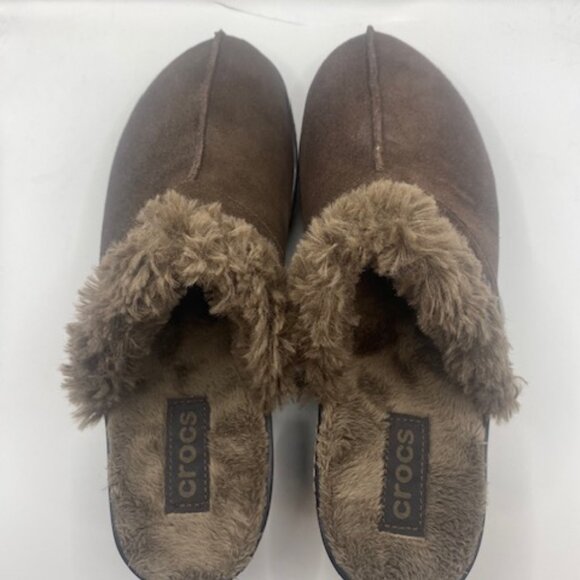 Crocs Cobbler Eva Brown Faux Fur Lined Clogs Mules - Picture 3 of 9